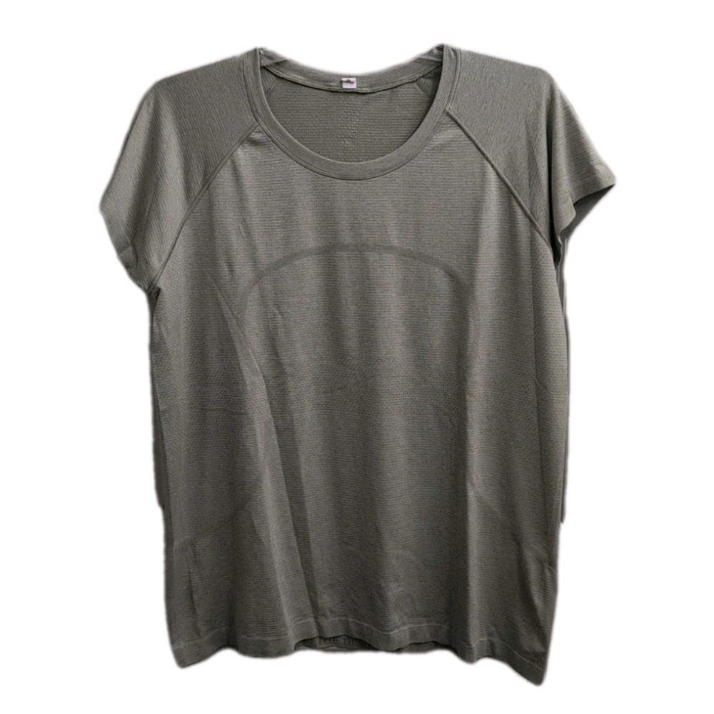 Lululemon Women 20 Swiftly Tech Crew T-shirt Tee Green Seamless Athletic Top